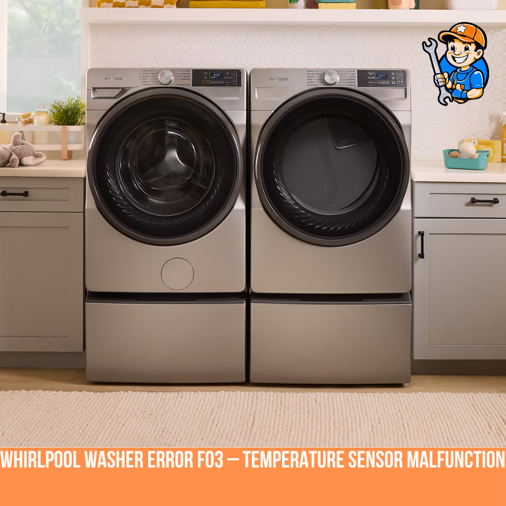Whirlpool washer Error F03 – Temperature sensor malfunction  