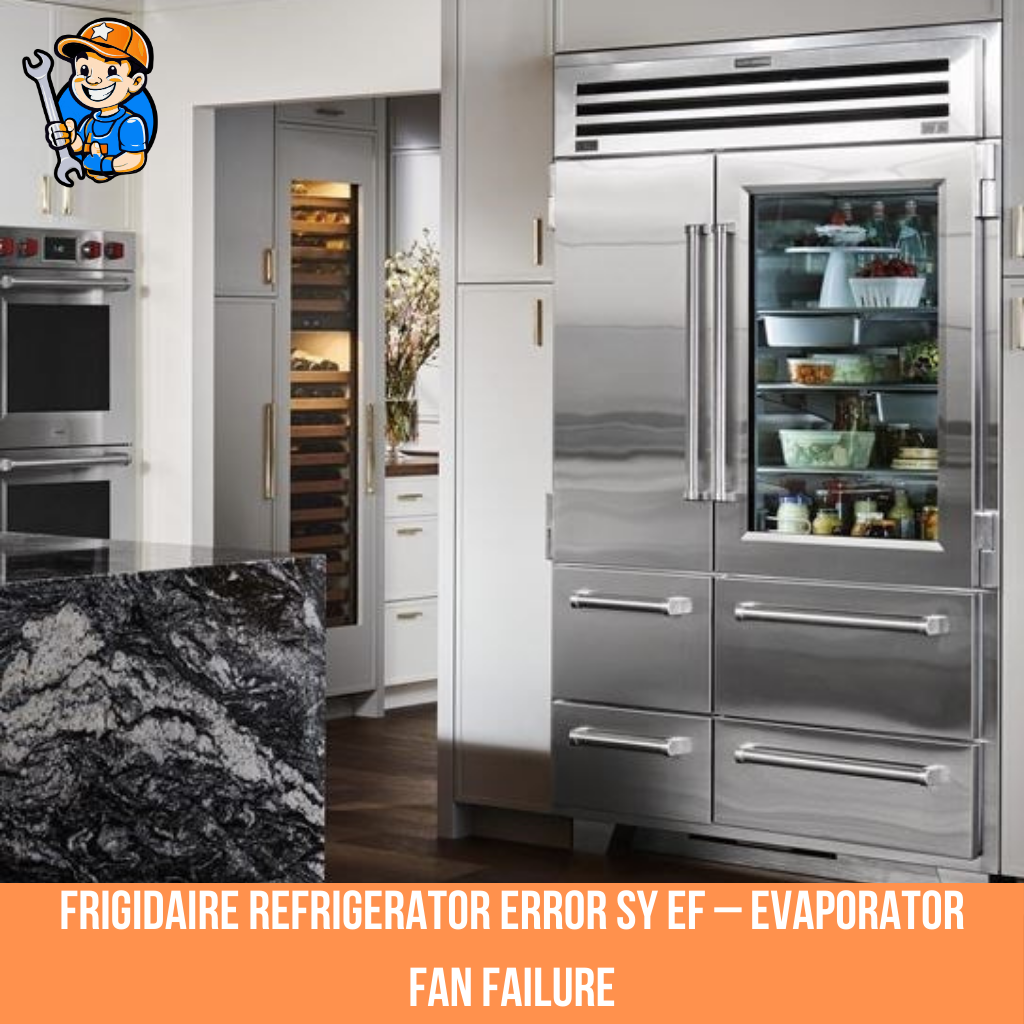 Frigidaire refrigerator error SY EF – Evaporator fan failure