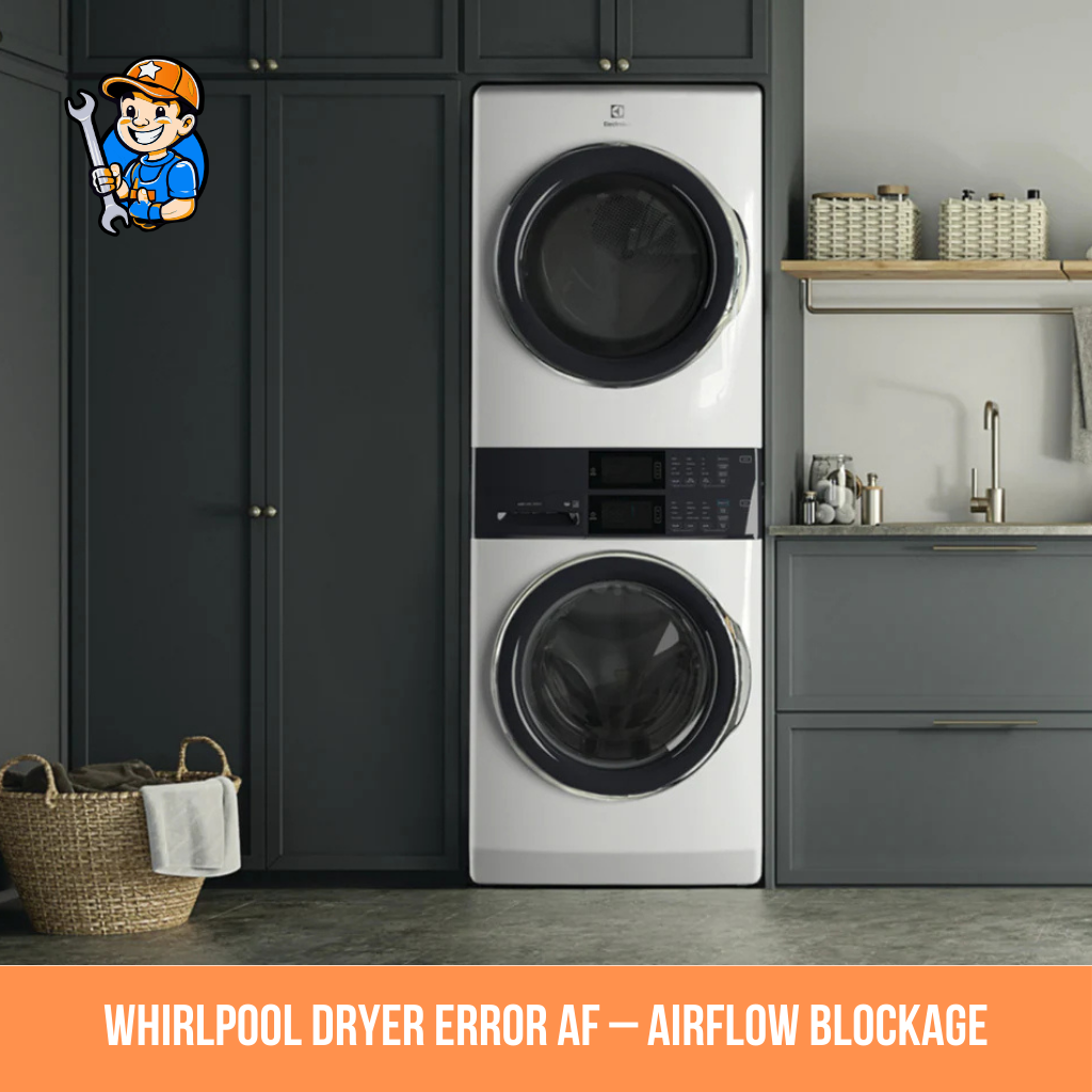 Whirlpool dryer error AF – Airflow blockage