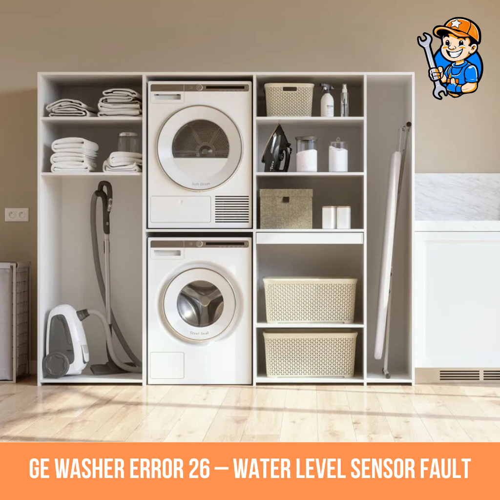 GE washer error 26 – Water level sensor fault