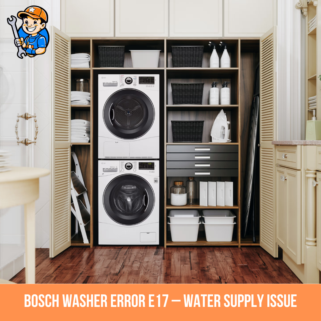 Bosch washer error E17 – Water supply issue