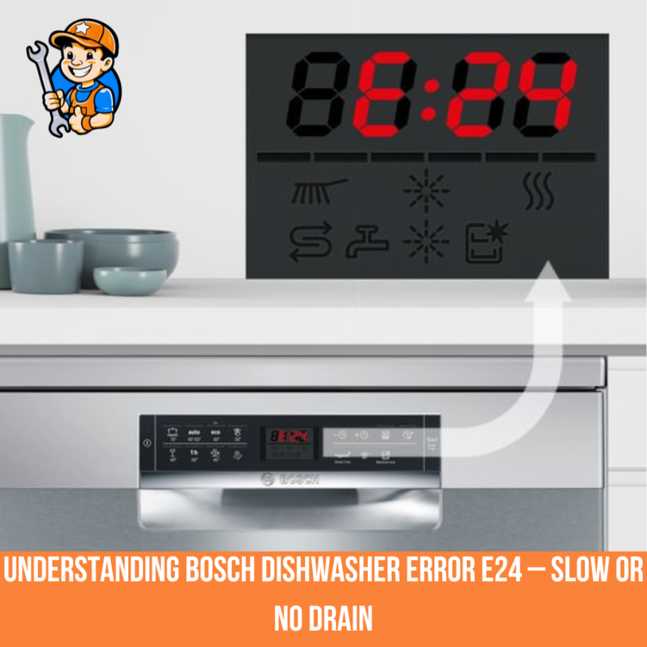 Bosch dishwasher Error E24 – Slow or no drain