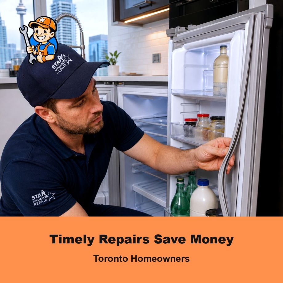 Technician performing a timely appliance repair to prevent further damage in a Toronto home
