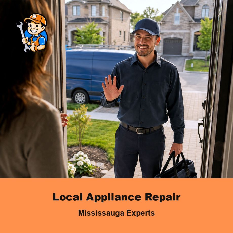 Local technician arriving to help a Mississauga homeowner with an appliance repair