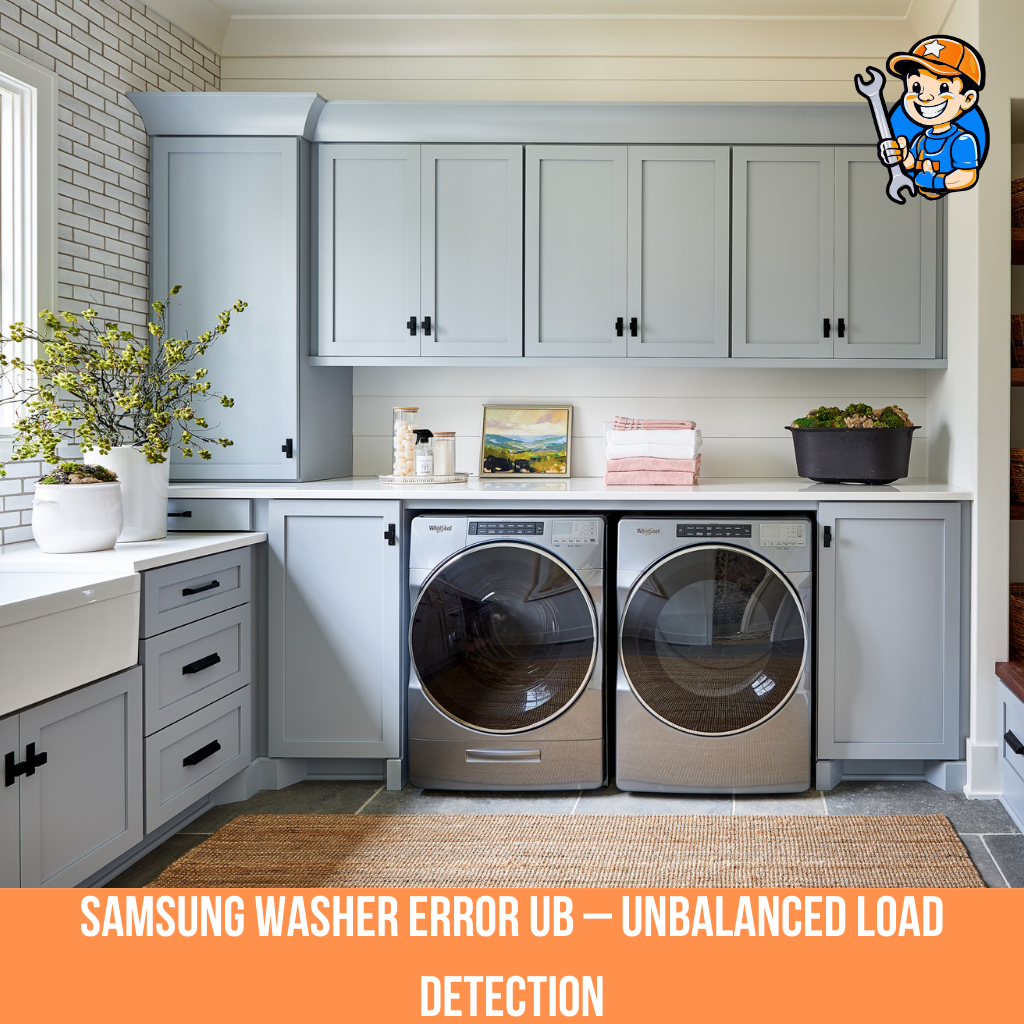 Samsung washer error UB – Unbalanced load detection