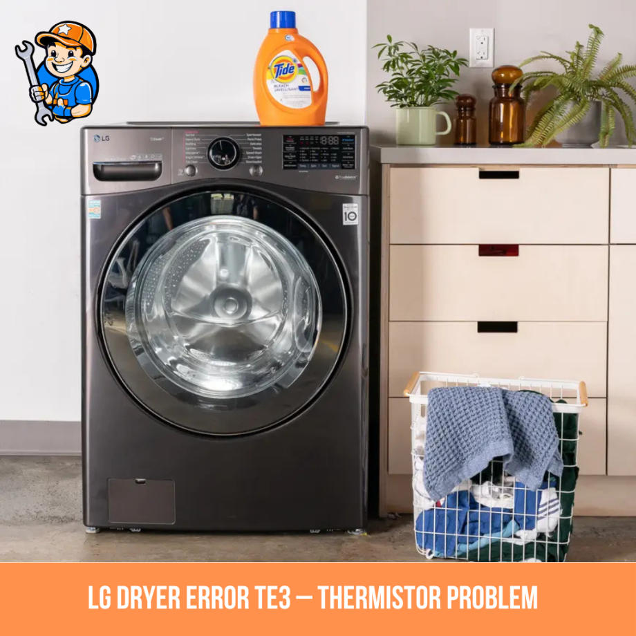 LG dryer error TE3 – Thermistor problem  