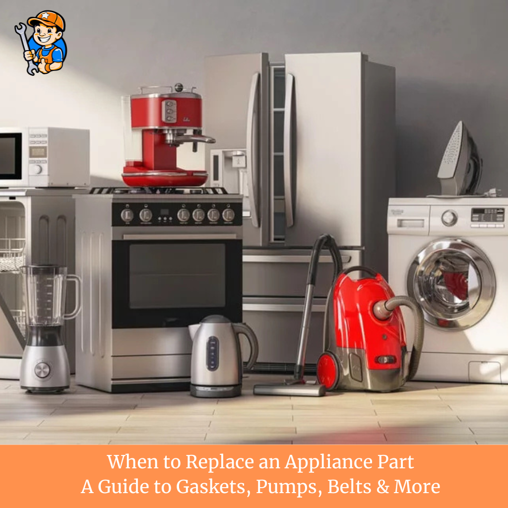 When to Replace an Appliance Part: A Guide to Gaskets, Pumps, Belts & More 1 When to Replace an Appliance Part: A Guide to Gaskets, Pumps, Belts and More