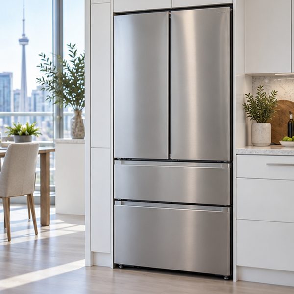 Bosch Refrigerator Repair in Toronto & GTA 81 Counter-depth stainless French-door refrigerator with two doors over two drawers and no exterior dispenser