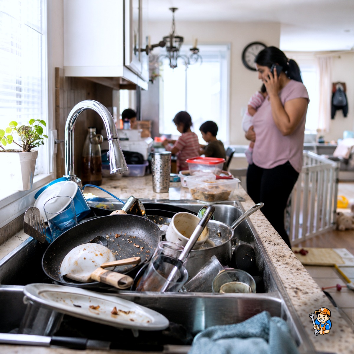 Get Back to Your Day Fast: Same-Day Appliance Repair in Brampton 2 Busy household kitchen affected by a broken dishwasher
