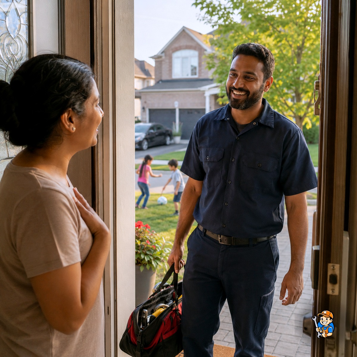 Get Back to Your Day Fast: Same-Day Appliance Repair in Brampton 3 Technician arriving same-day at a Brampton home