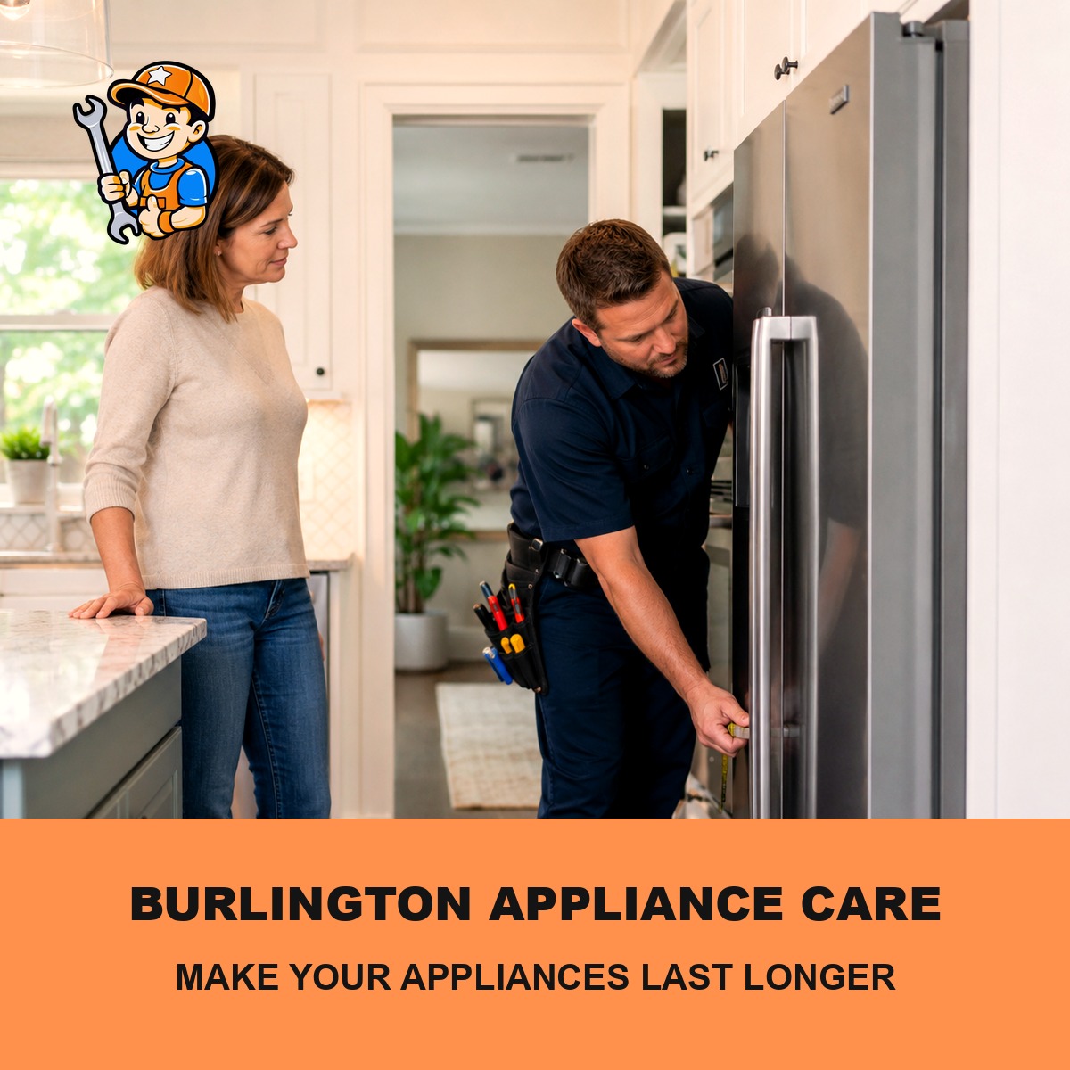 How Burlington Homeowners Can Extend Appliance Life 1 Technician checking appliance installation to help extend its lifespan in a Burlington home