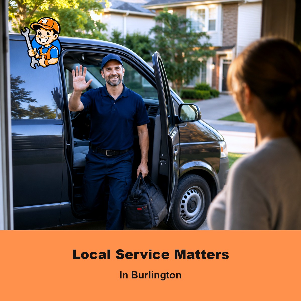 Technician providing local appliance repair service in Burlington