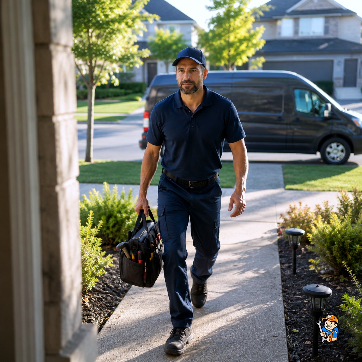 Technician arriving promptly at a Burlington home