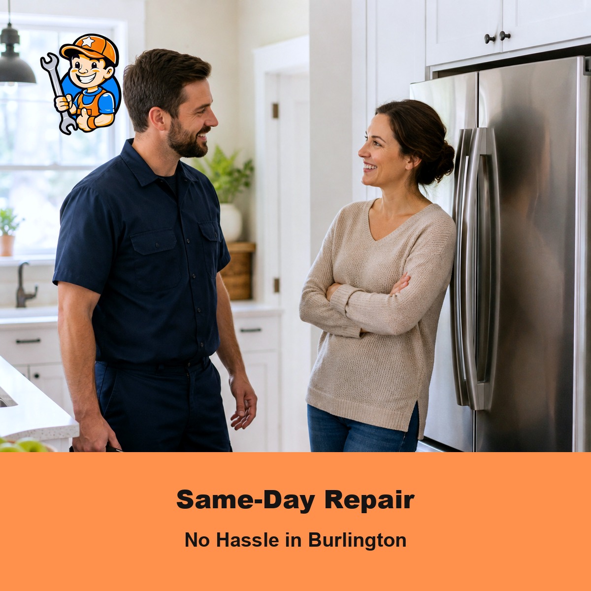 Get Same-Day Appliance Repair in Burlington With No Hassle 1 Technician providing hassle-free same-day appliance repair in Burlington