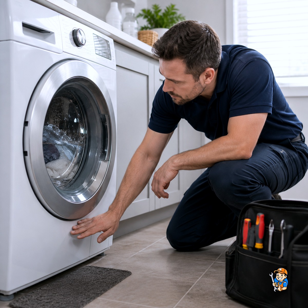 Markham’s Most Reliable Repair Solutions for Your Home 3 Technician testing a washing machine during a full cycle