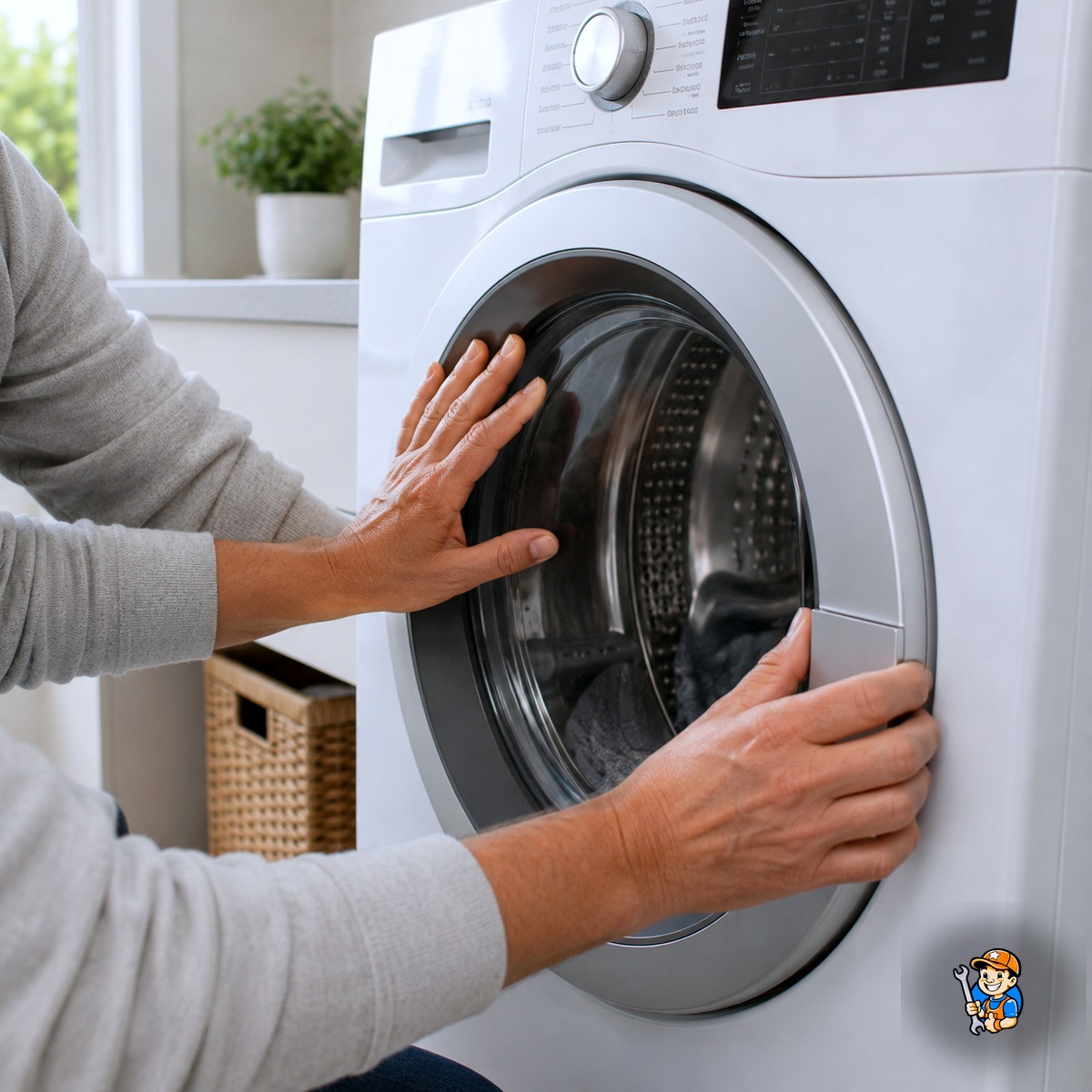 What to Do When Your Washer Breaks in Markham 2 Homeowner checking that a washer door is fully latched