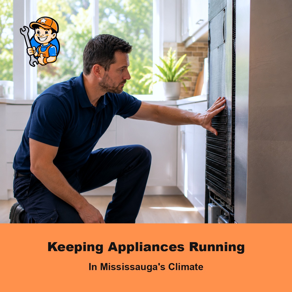 Keeping Appliances Running in Mississauga’s Climate: Pro Tips 1 Technician addressing climate-related appliance wear in a Mississauga home