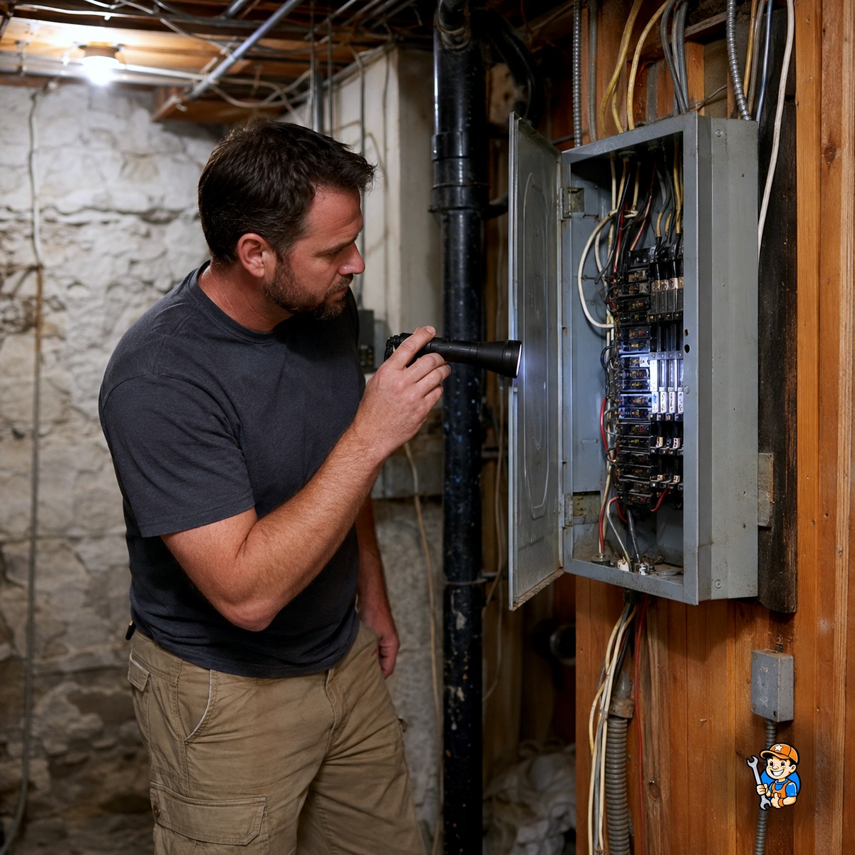 Benefits of Hiring Local Appliance Repair Experts in Mississauga 3 Technician inspecting an electrical panel in an older home