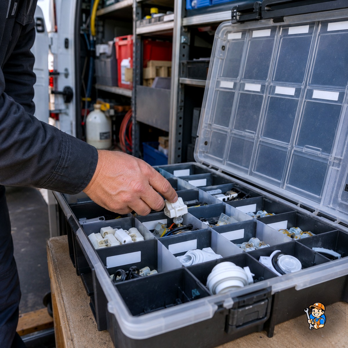 Benefits of Hiring Local Appliance Repair Experts in Mississauga 4 Technician selecting a replacement part from an organized parts case