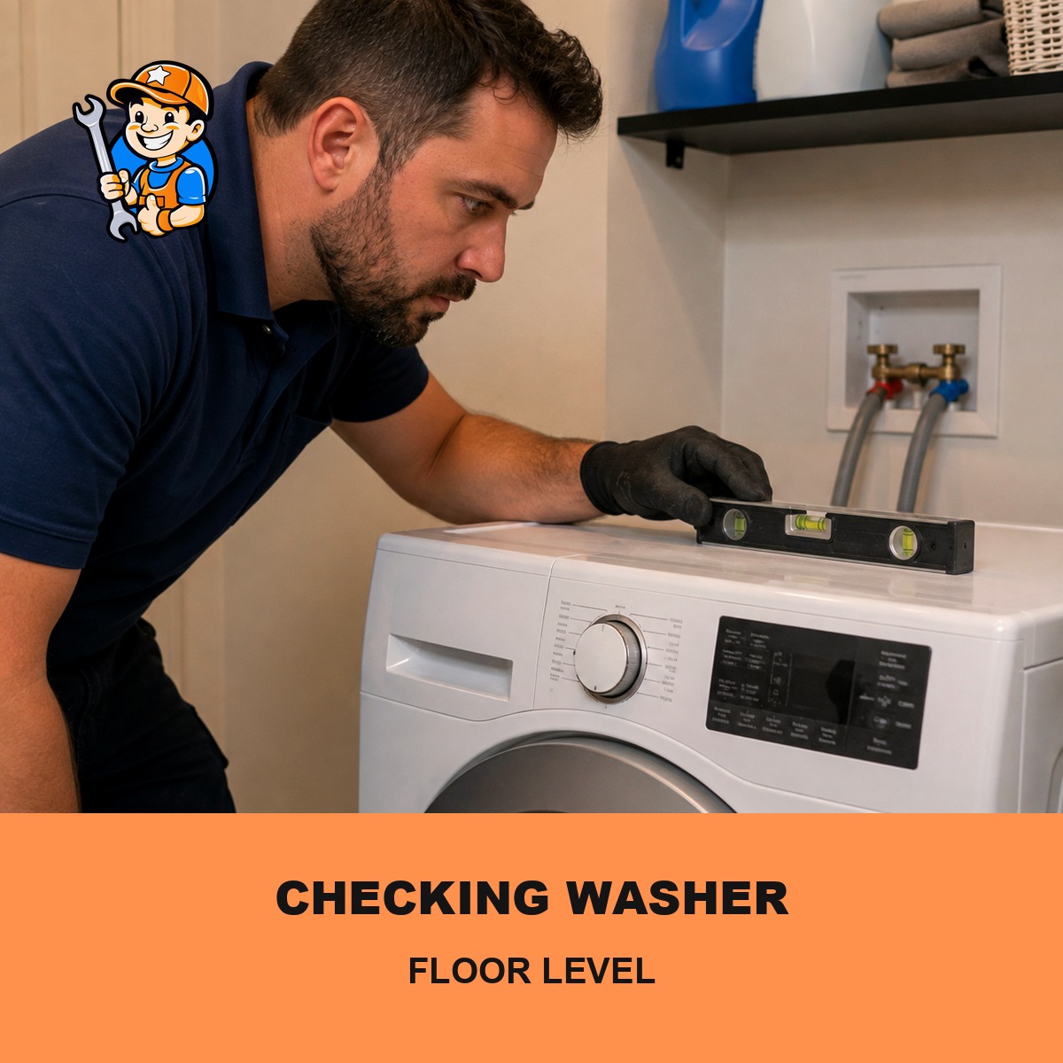 Warning Signs Your Appliances Are Failing: Mississauga Homeowner Tips 7 Technician checking washing machine level with a bubble level