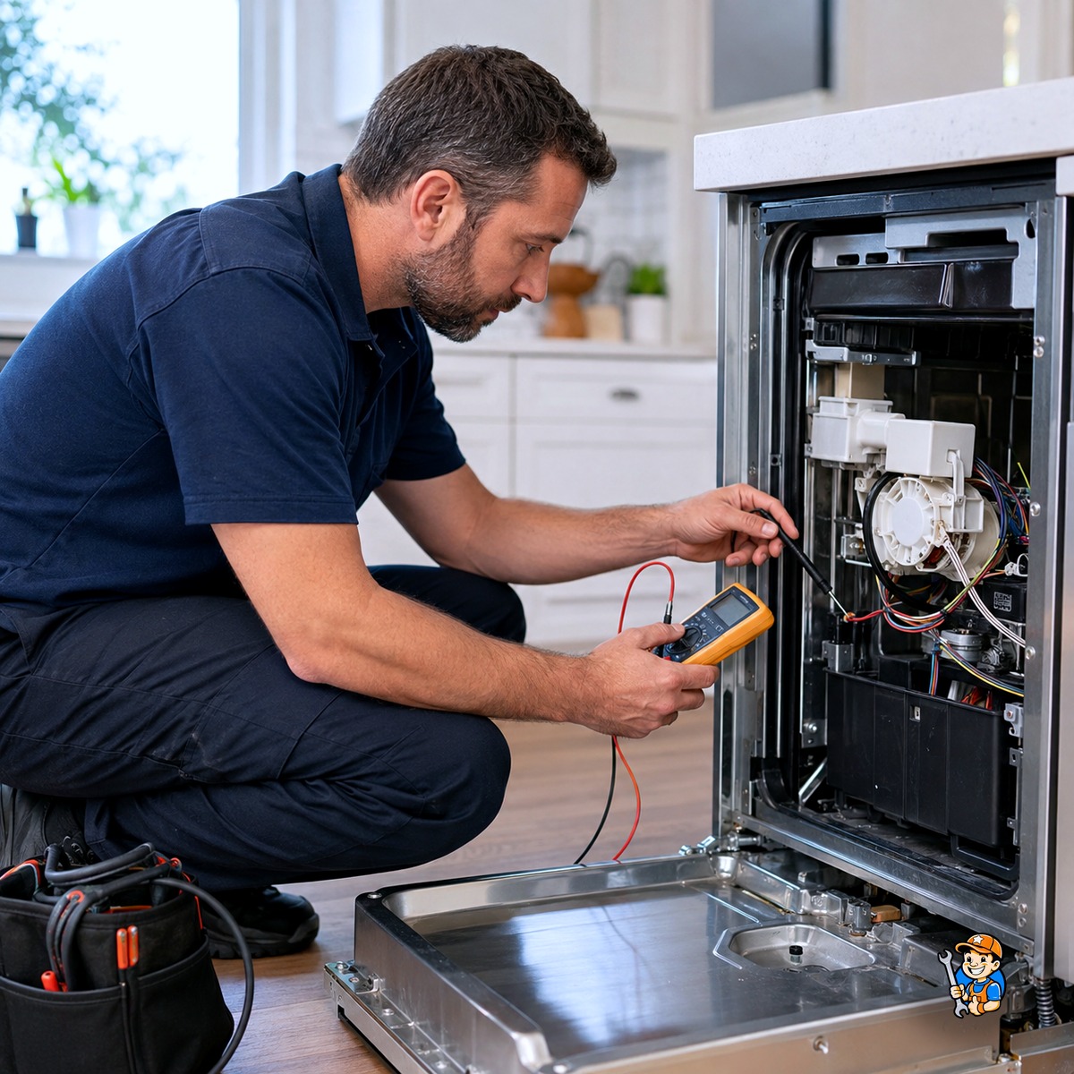 How We Deliver Fast, Reliable Appliance Repairs in Oakville 2 Technician efficiently testing an appliance component