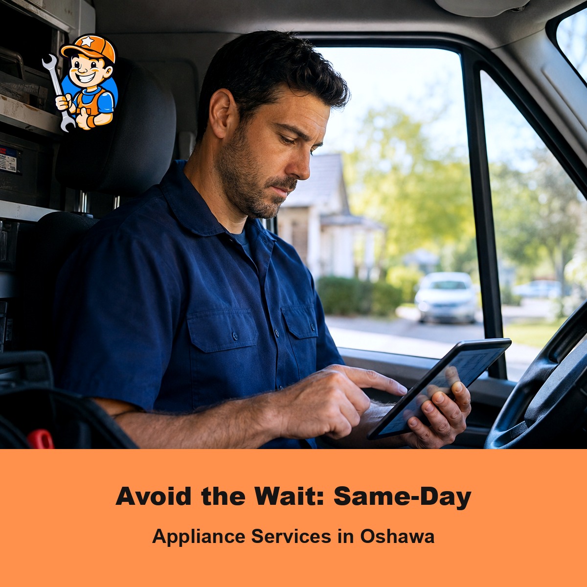 Technician providing same-day appliance service in Oshawa