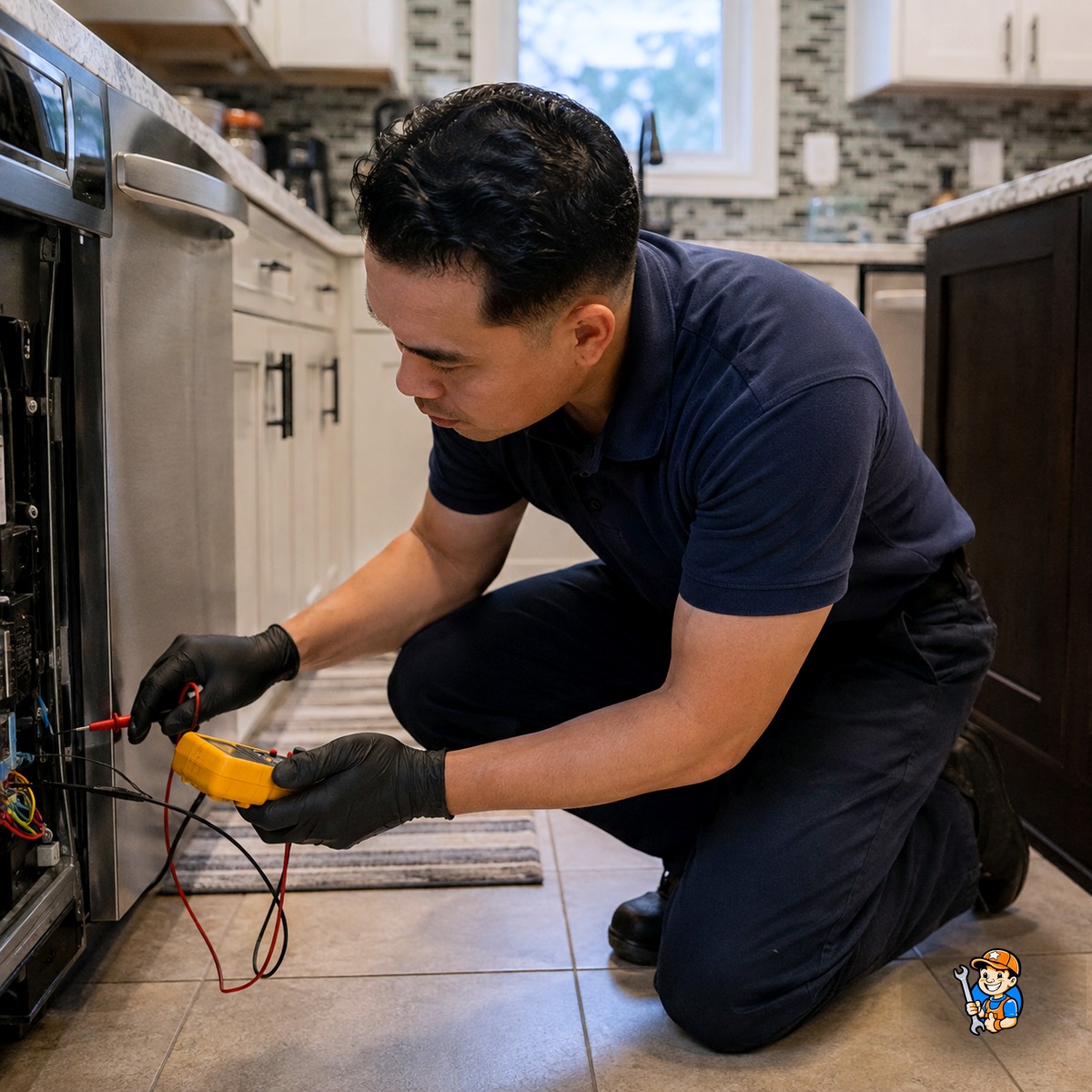 Need Fast Repairs in Scarborough? Here’s What to Do 4 Technician diagnosing an appliance in a Scarborough home