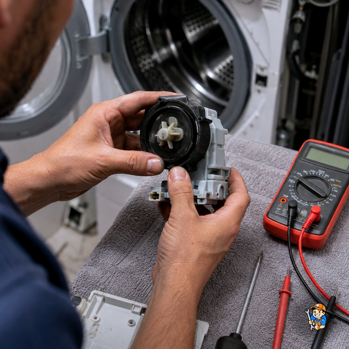 Expert Appliance Repair Services in Toronto 3 Technician diagnosing an appliance component before repair