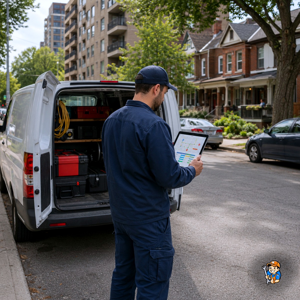 Same-Day Appliance Repair Services Now Available Across Toronto 2 Technician driving a service van through a Toronto neighbourhood