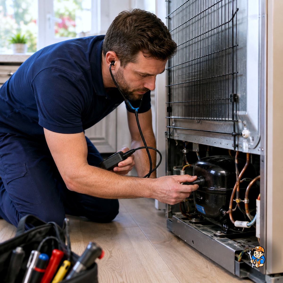 Why Timely Appliance Repairs Save Money for Toronto Homeowners 2 Technician checking a refrigerator door seal for air leaks